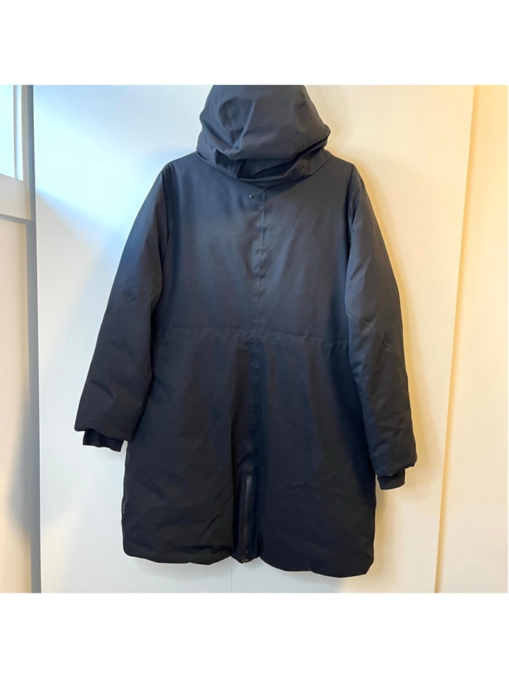 Athleta Outbound Parka II Black Down Hooded Long Winter Coat Midi Women’s XL - Picture 5 of 16